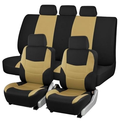 Housses de siège auto en tissu polyester beige lavable et hautement résistant