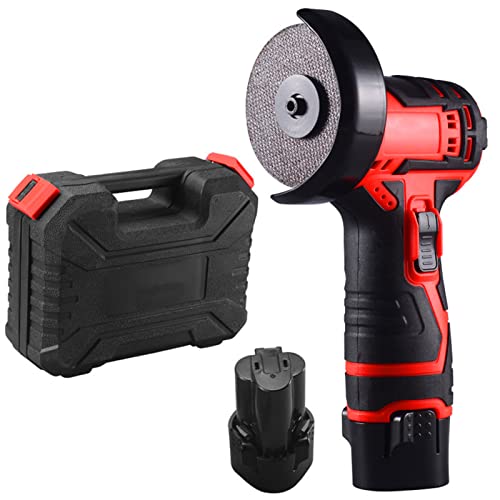 Boyuan 12V-Akku-Winkelschleifer, 19500 U/min Mini-Akku-Metallschneider, mit 2,5-Ah-Li-Ion-Akku und Ladegerät, Akku-Schleifwerkzeug zum Schleifen und Schneiden,2pcs Battery Cover