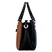 KKXIU 3 Zippered Compartments Purses and Handbags for Women Top Handle Satchel Shoulder Ladies Bags (A-Black White Brown)