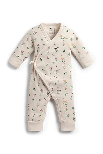 Image of monica + andy Kimono Tie Long Sleeve One Piece, 100% Organic Baby Clothes for Girls & Boys, Preemie, Newborn & Infant