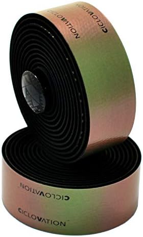CICLOVATION Premium Leather Touch - Chameleon Bar Tape Handlebar Tape, Chameleon Amber Green, SY4099