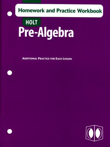 Holt Pre-Algebra: Homework and Practice Workbook Paperback – Import, 1 April 2003