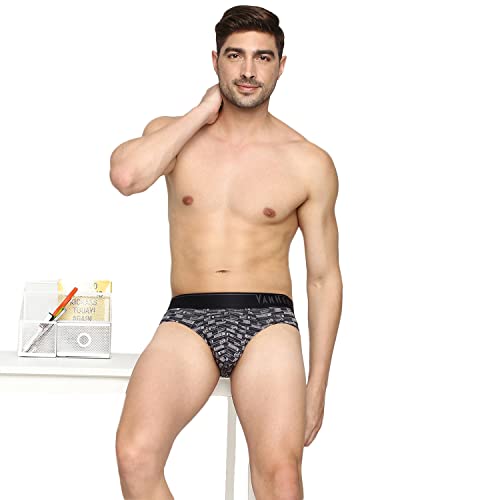Image of Van Heusen Men Regular Fit 4 Way Stretch Body Defining Fit Allover Print Briefs - Available in Pack of 1 & 2