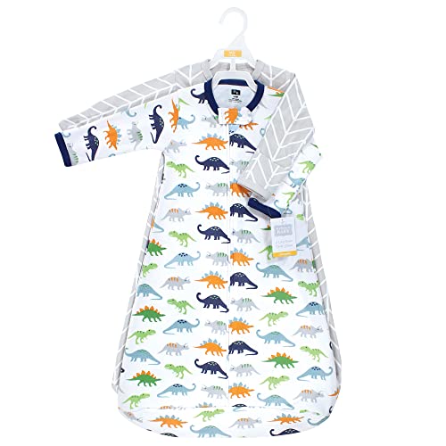 Image of Hudson Baby Unisex Baby Cotton Long-Sleeve Wearable Sleeping Bag, Sack, Blanket, Dinosaurs, 0-3 Months
