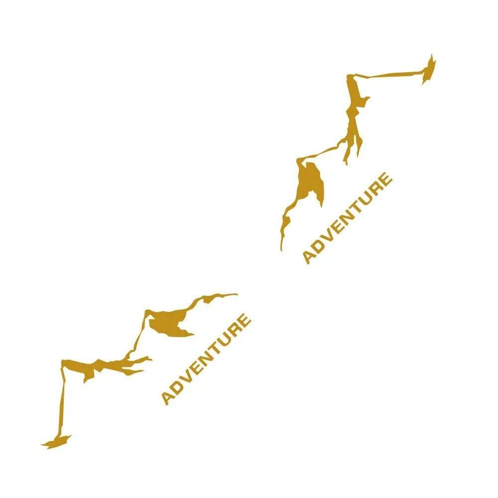 Car Side Door Stickers for Motorhome RV Caravan Camper Minibus Decoration Cover Van Vinyl Decor Decals(Matt Gold)