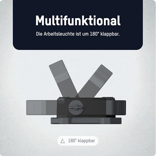 ANSMANN Wiederaufladbarer Arbeitsstrahler mit 30W COB-LED, 6600 mAh für den professionellen Einsatz in Werkstatt, Handwerk, Baustelle, Inspektion, etc. Extrem robust und lichtstark, 1 Stück