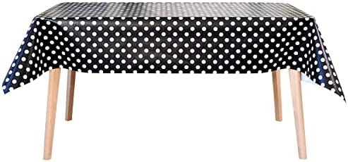 Jolee Candy Pink Polka Dot Tablecloth | Candy Pink Party Table Cloth For Indoor & Outdoors | Wipe Clean Tablecloth | Water Resistant PVC Pink Table Cover | Fancy Pink & White Dots Vinyl Table Cloth