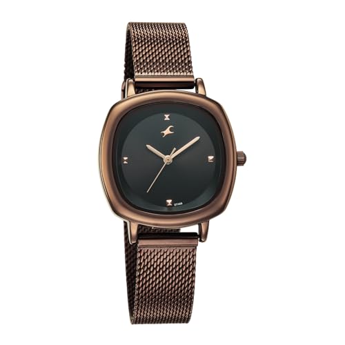 Image of Fastrack Stunners XI with Quartz Analog Black Dial Brown Stainless Steel Strap Watch for Women - 68065QM02