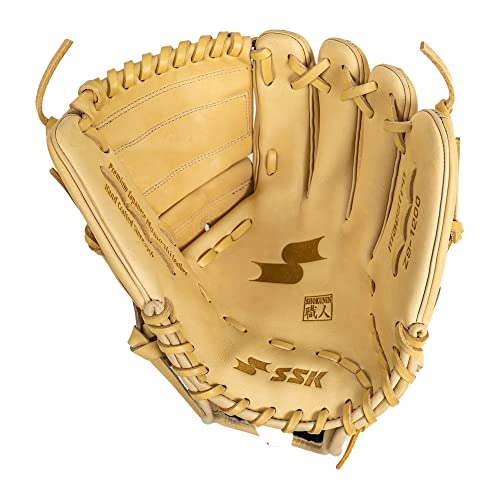 Ssk Z9 Maestro Infield Baseball Glove – 11.25" - 11.5” - 11.75” - 12” – Right & Left Hand Throw (Camel - Two-Piece Pitcher's Web, 12" - Right Hand Throw) #TOP2