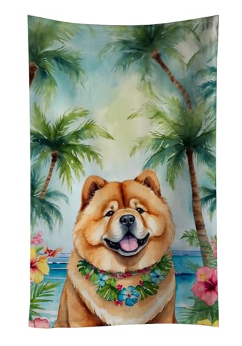 Caroline's Treasures Chow Chow Luau Kitchen Towel Dish Cloths Guest Hand Towel Decorative Bathroom Towel for Face,Tea, Dishcloth, Kitchen and Bath