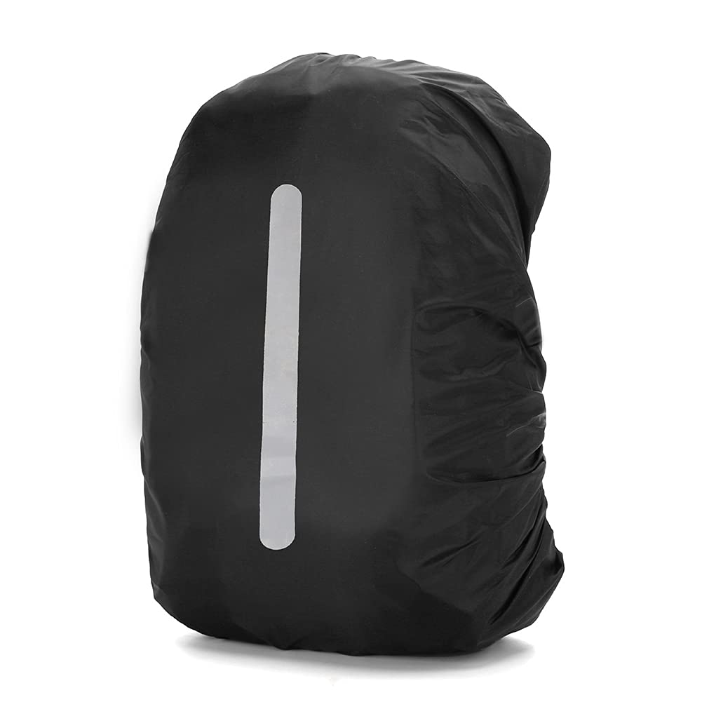 Crgangzy Unisex Dark Blue Portable Waterproof Bkpk Rain Cover School Bag Satchel Protection Cover Th Reflective Strips For Outdoor Cam Hiking