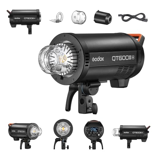 Godox QT600IIIM Professionale Flash de Studio 600w Strobe Light Kit 5600 ± 200 K 2.4G Système X sans Fil 0.01-0.9s pour la Photographie de Studio, la Photographie publicitaire