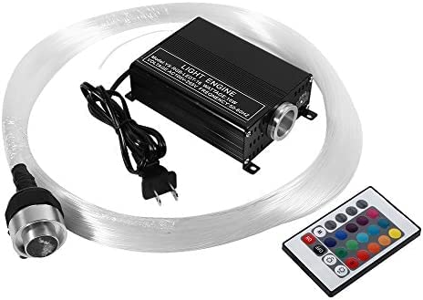 QiaNgshuAikj Luce a Fibra Ottica, 150Pcs Led da 16 W Rgbw 0,75 Mm X 2 M Per Realizzare un Cielo Stellato, ​Fibre Ottiche Cielo Stellato + Telecomando RF [Classe Di Efficienza Energetica A](EU Plug)