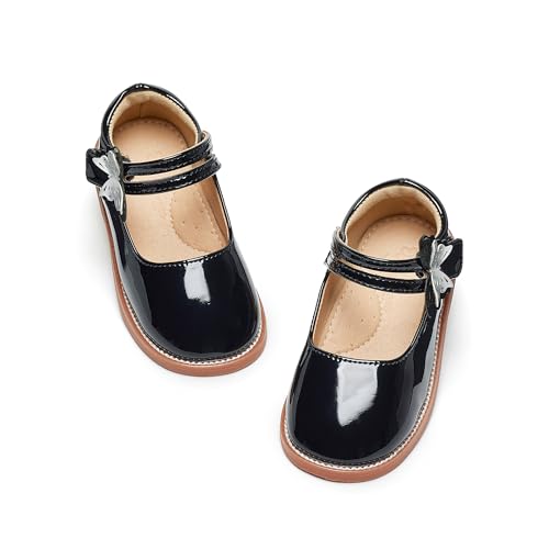 Image of Flaryzone Toddler Little Girl Mary Jane School Uniform Oxfords Flat Dress Shoes