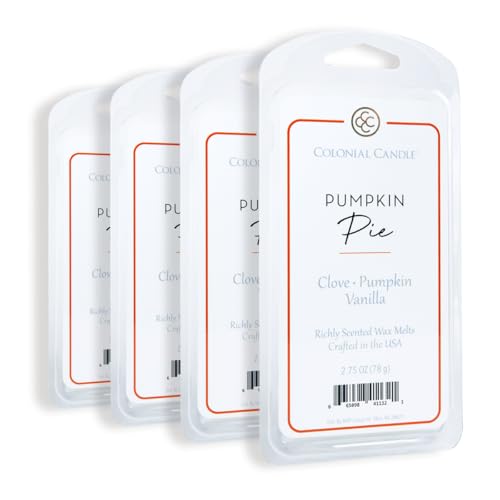 Colonial Candle Pumpkin Pie Wax Melts Wax Melt Warmer Cubes Long Lasting Scented Wax Warmer Cubes 4 Pack 6 Cubes Each - Made in The USA
