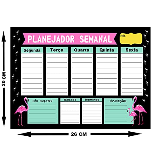 Quadro Planejador de Metal Semanal 20x26cm + Caneta