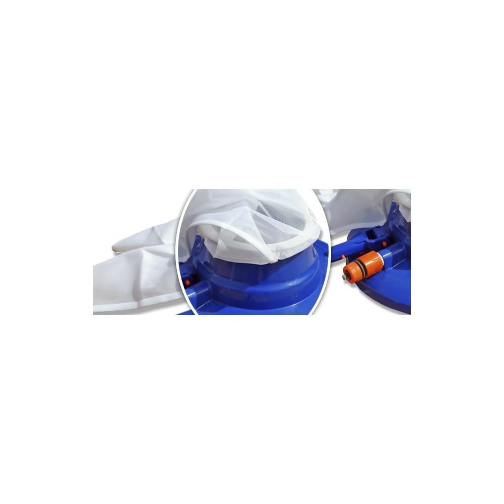 jardiboutique - Ramasse-Feuilles aspirateur Piscine Leaf Master - Aspiration Venturi 8 Jets sans Pompe, sur Tuyau d'arrosage 19 mm - Feuilles, Sable, Insectes, Sac Inclus - Réf AP-PSL-400-0031