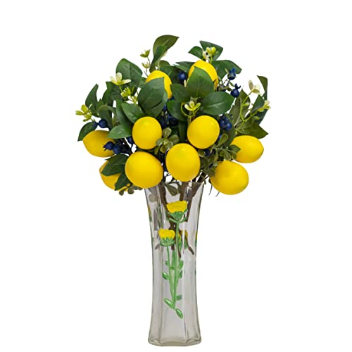 Wanglaap 12" Artificial Lemon Blueberry Branches, Lemon Blueberry Stems For Diy Holiday Decorations And Wedding Flower Arrangements (Pack Of 6) #TOP3