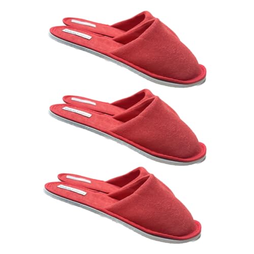 Image of Travelkhushi Unisex Home Slippers Pack of 3 - Soft-Cloth Feel, Indoor Warmth & Sweat-Absorbing, Flexible Sole, Lightweight, Cozy for Winter & Summer, Anti-Chill Carpet Walk