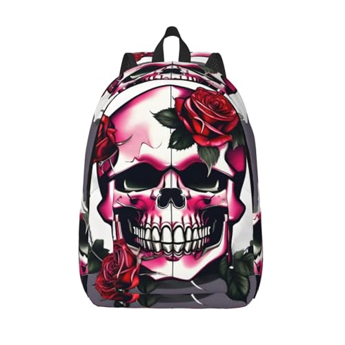 Sac à dos voyage femme imprimé crâne rose pour s'évader en week-end ou partir en randonnée