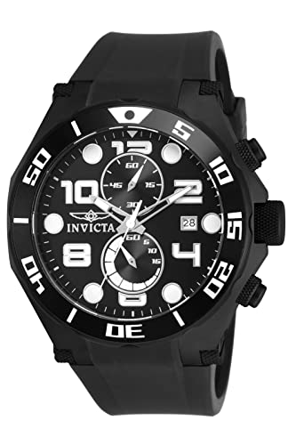 Preisvergleich Produktbild Invicta Herren-Armbanduhr Chronograph Kunststoff Schwarz 15397