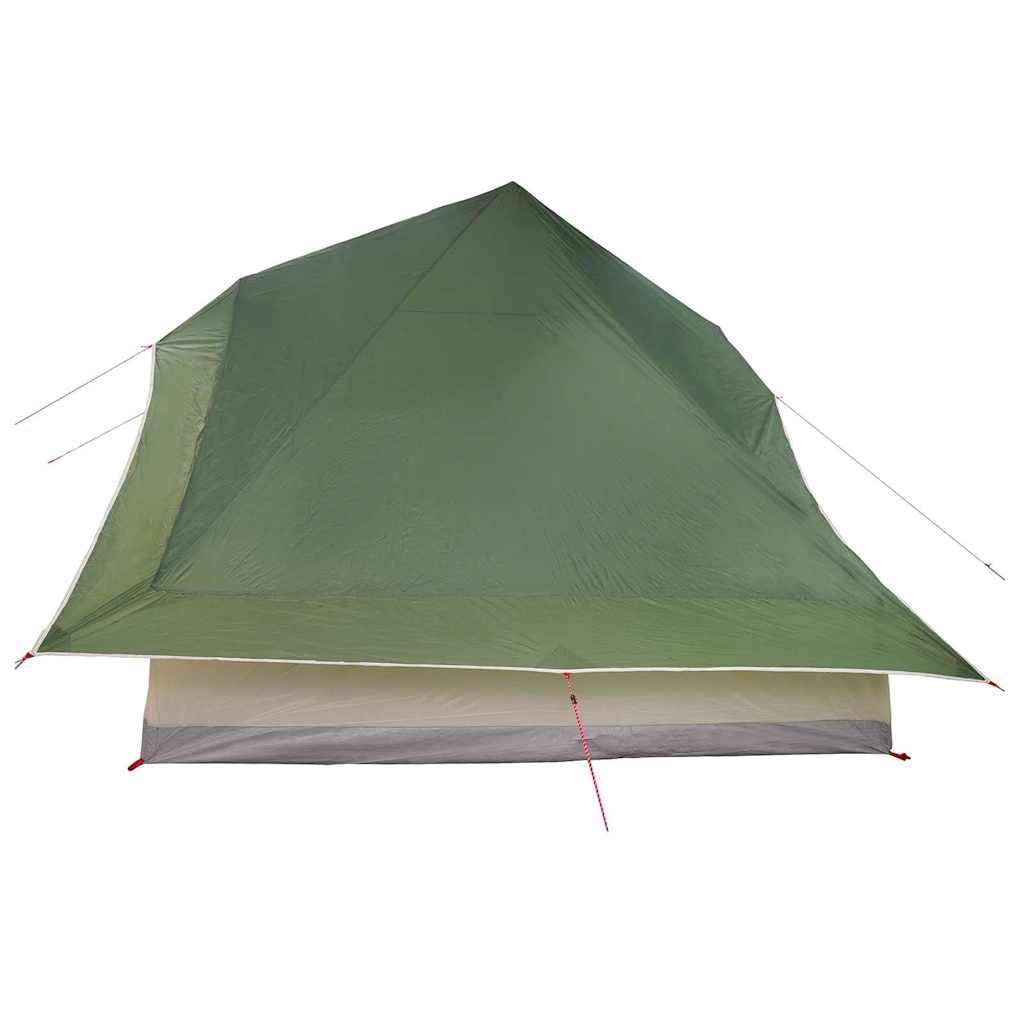 Namiot rodzinny Tipi z zielonej tafty 364 x 281 x 257 cm ze stalowymi słupkami i liną napinającą na kemping ogród taras