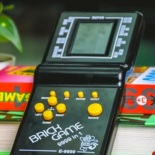 Retoo Großbild-Ziegel Spielkonsole Klassisches Spielekonsole Retro Handheld Puzzlen Spiele 9999 in 1 Freizeitpuzzle Elektronisches Ziegelspiele Tragbare 2 x AA-Batterien Spielmaschine fur Kinder