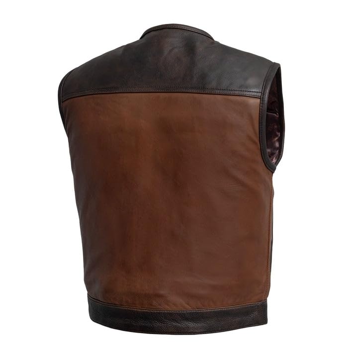 Mens Western Style Leather Vest - Lowside Gunner Mens Motorcycle Leather Vest - Men's Casual Leather Vest for Men2