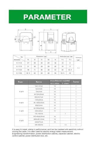 Transformador de corriente AKH-0.66-K-24 con núcleo abierto de 200A/5A 5