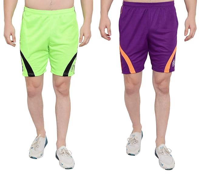 Image of DIA A DIA Men's Polycotton Running Sports Gym Shorts Pack of 2