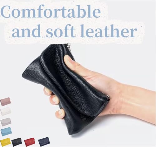 Womens wallet，Unisex Pebble Leather Wallet,Small Wallets for Women, Short Genuine Leather Purse，for Men Women Everyday(Black)4