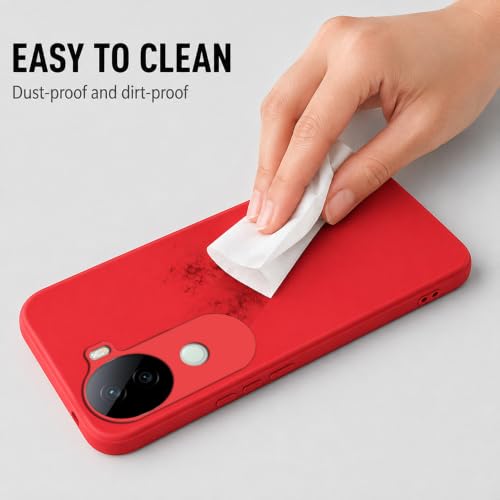 Image of Back Cover for Vivo V40e 5G / iQOO Z9s 5G | Full Camera Protection | Premium Liquid Silicon Case | Flexible Bumper Case for Vivo V40e 5G / iQOO Z9s 5G (Red)