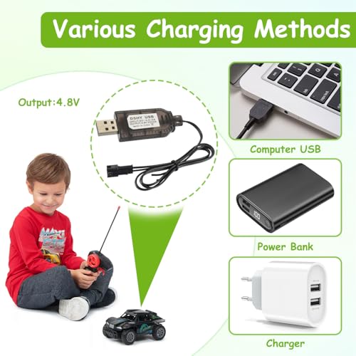 EPLZON 4,8 V Cable Carga de batería, Adaptador de Enchufe SM-2 Pines, Utilizado en avión RC, Tanque RC, Vehículo Modelo RC, Coche Buggy, Camión, Coches de Carreras (2 Piezas) - imagen 4