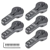 CrazyHobby 5PCS Aluminum 25T Servo Horns M2.5 Threads Steering Arm Compatible with Futaba Savox Power HD HSP MG995 MG996 Servos for RC Car Upgrades