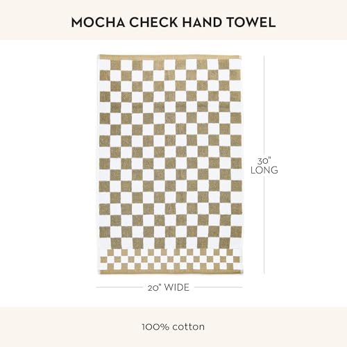 Image of MACKENZIE-CHILDS Cotton Hand Towel, Brown-and-White Mocha Check