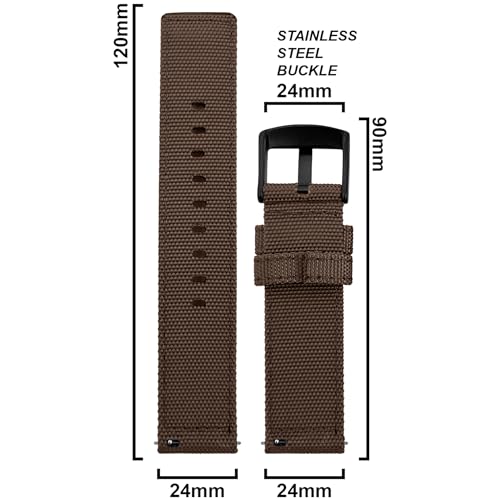 Image of DBLACK ''ENMA'' Nylon Quick Release Watch Strap, Boxy Design, Matte Finish, Nylon Watch Band / / For 20mm, 22mm, or 24mm Watch Belt (Choose Your Size & Color)