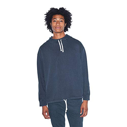 American Apparel Men s French Terry Long Sleeve Drawstring Hoodie, Faded Ink, Large