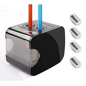 Qhui Elektrische puntenslijper, werkt op batterijen en USB-aansluiting, met 2 gaten en automatische functie, perfect…