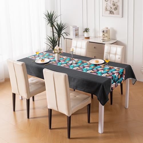 Image of HOKIPO Modern Grace Table Cloth for 4 Seater, 55x71 in, Spring Aura