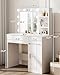 LIVELYGLOW Lighted Makeup Vanity Desk, 35.4“W x 15.7'”D x 54“H, White (with Lights and Mirror, Dimming Function, 2 Drawers and 1 Cabiniet, Open Shelves) by Boahaus