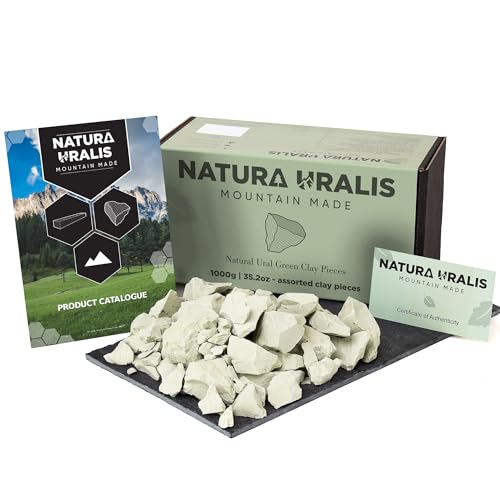 Ural Green Clay | 1000g Natural Green Clay, Satisfying Earthy, Velvety & Firm Texture, ASMR Sensation
