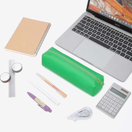 Image of Pencil Case Small Zipper Pen Pouch for School Office Art Supplies Stationery Organizer Bag for Pens Markers(Grass green /Oxford)