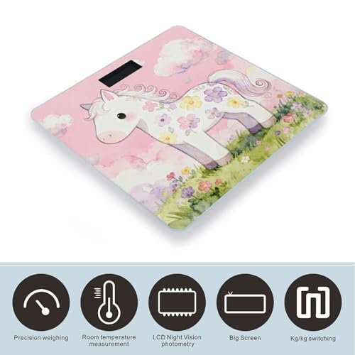 Báscula digital de baño con pantalla LCD y base antideslizante miniatura 3