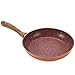Venteo Copper Stone Pan – Poêle revêtement Granit Haute Technologie Antiadhésive et Anti-Rayures avec Effet Cuivre – Fond INOX Compatible Tous Feux (28 cm)