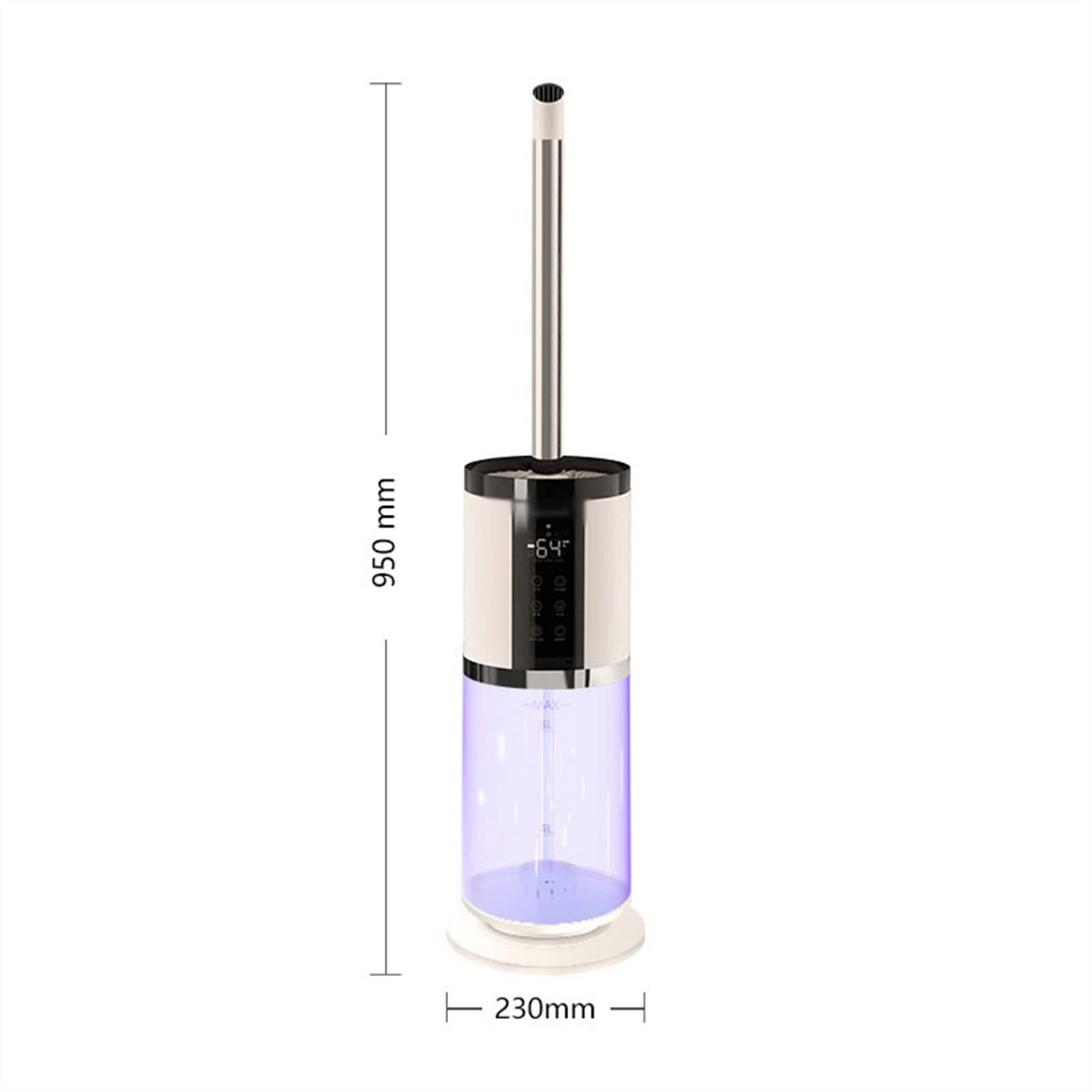 Umidificatore Ambiente Umidificatori domestici, spegnimento automatico, umidificatori silenziosi for aromaterapia di grande capacità, umidificatori da pavimento intelligenti con temporizzazione dell'u