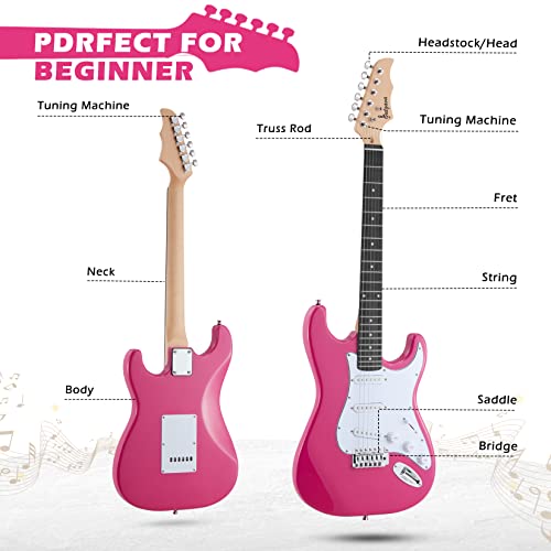 Outgava 39 Inch Electric Guitar Kit Full Size Beginner's Guitar Superkit With 25W Amp,Case And All Accessories For Beginner Starter Includes 6 String Guitar,3 Picks, Shoulder Strap,Tuner,Tremolo Bar #TOP1