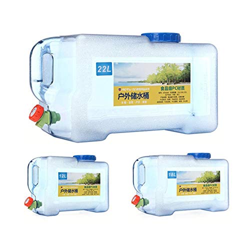 ZABB Outdoor Car Water Bucket 12L 18L 22L with Faucet Self-Driving Car Portable