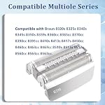 83M Replacement Shaver Head Compatible with Braun Series 8 Electric Shaver, Wet & Dry, Foil & Cutter for Braun S8 Razor Blades – Fits Models 8467, 8370cc, 8340s (1 count (Pack of 1))