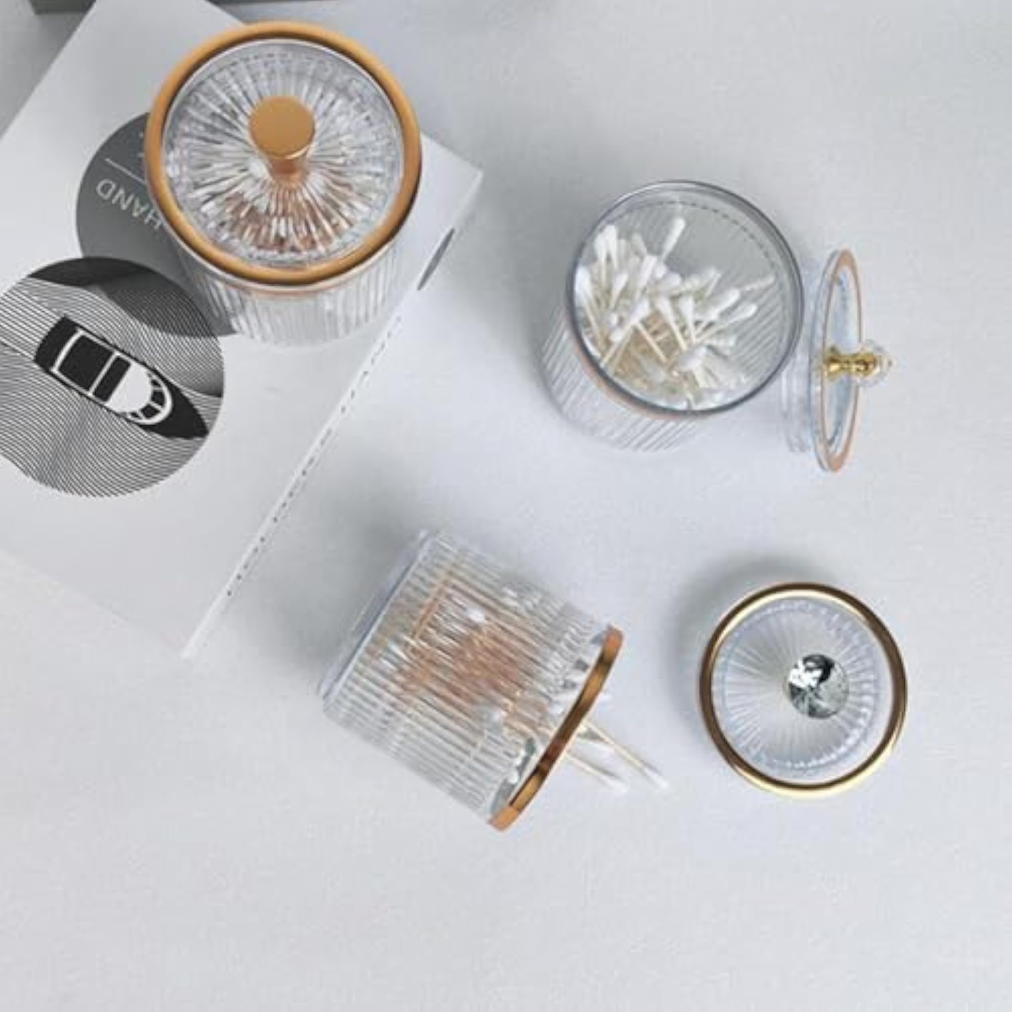 Multifunctional Makeup Cotton Swab Holder Jar