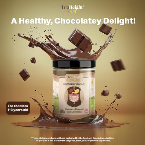 TruHeight Toddler Advanced Formula+ (Chocolate) 16 Vitamins Including C, D, Protein & Iron for 1, 2, 3 Years Old, Milk Based Nutritional Drink, Toddler Complete Nutrition 12-36 Months - Non GMO